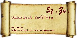 Szigriszt Zsófia névjegykártya