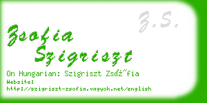 zsofia szigriszt business card